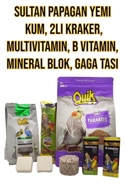ozzipetshop Sultan Papağanı Yemi - Vitamini - Krakeri - Kumu