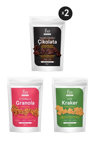 FRO 4 Pack Gluten Free Vegan No Additives Healthy Snack Crackers, Oatmeal Walnut Chocolate, Granola