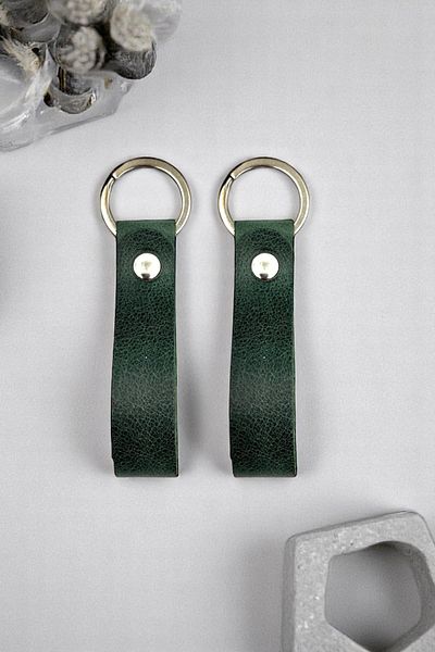 pepuza 2 Pack Genuine Leather Root Series Keychain Green