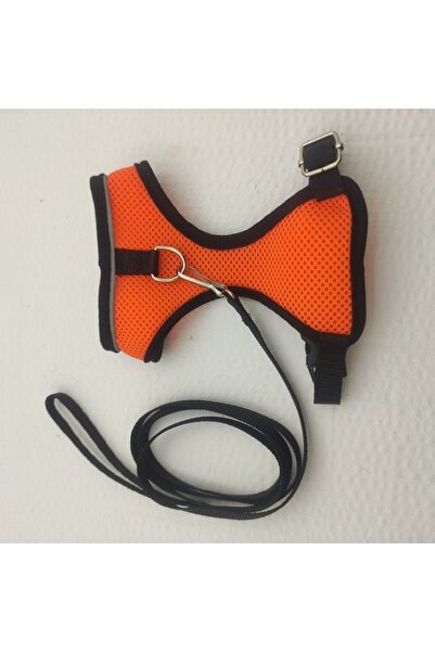 ozzipetshop Tavsan Tasması Fileli Nefes Alan Kumaş Turuncu