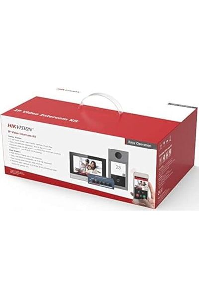 Hikvision Video IP Doorbell with PoE Adapter – 2MP Camera with 7-Inch Indoor Screen – Black, Grey, Silver