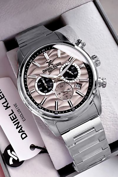 Daniel Klein Exclusive Men Wrist Watch 3 Atm Waterproof Silver Color Steel Band Gift Bracelet Dke2129C2