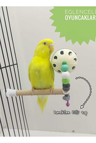 ozzipetshop Kuş Oyuncak Zilli Top