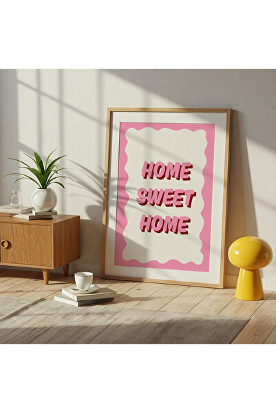 DES VU PRINT Home Sweet Home, Pinterest Temalı Çerçevesiz Poster
