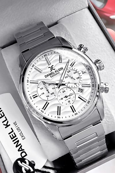 Daniel Klein Exclusive Men Wrist Watch 3 Atm Waterproof Silver Color Steel Band Gift Bracelet Dke2129C1