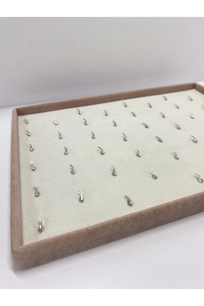 MeGass Dekor Domestic Production Suede Fabric Gray Color Pendant Service Presentation Table