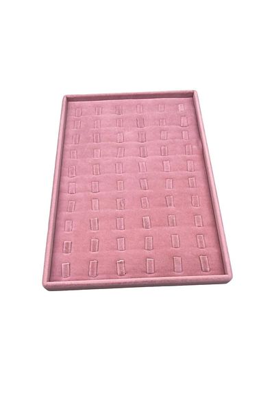 MeGass Dekor Domestic Production Suede Fabric Pink 34/24 cm Vertical Nail Drawer Ring Table