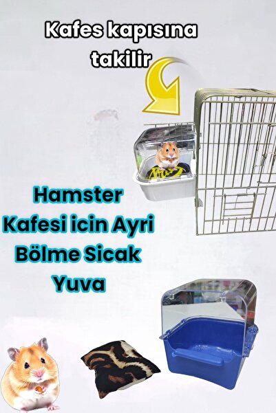 ozzipetshop Hamster Kafesi Için Kapıya Takilan Ayri Bolmeli Yatakli Yuva