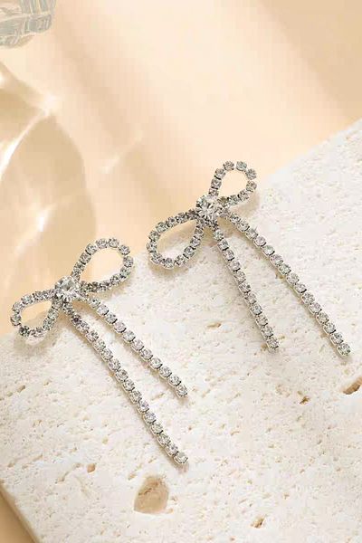 ARTEMİSİA Women's Zircon Stone Ribbon Model Earrings