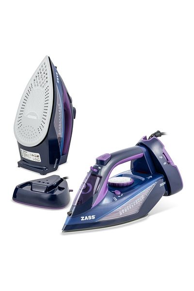 Zass 2 In 1 Steam Iron A 23, 2600w, Ceramic Soleplate Dual Use With Cord And Cordless Steam 140g/min