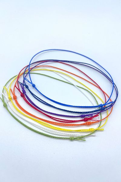 Concept HuBuTU Minimal White Yellow Orange Red Purple Navy Blue Blue Green Alaçatı Summer Rope Anklet Set 8 Pieces
