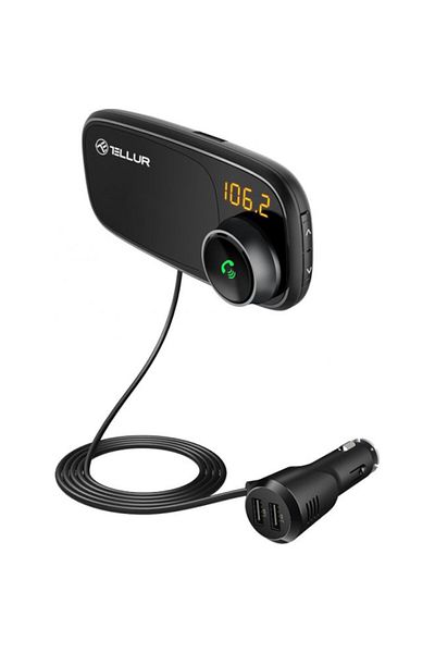 TELLUR Modulator Fm Fmt-b6 Cu Suport Magnetic Pentru Telefon, Bluetooth, Microsd, 2 X Usb, Microfon