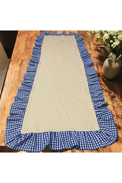 Erba kreasyon 40x140 cm Runner de in - Față de masă cu model Gingham organic