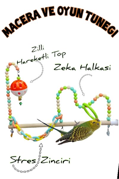 ozzipetshop Muhabbet Kuşu Oyun Ve Macera Tunegi 25 Cm