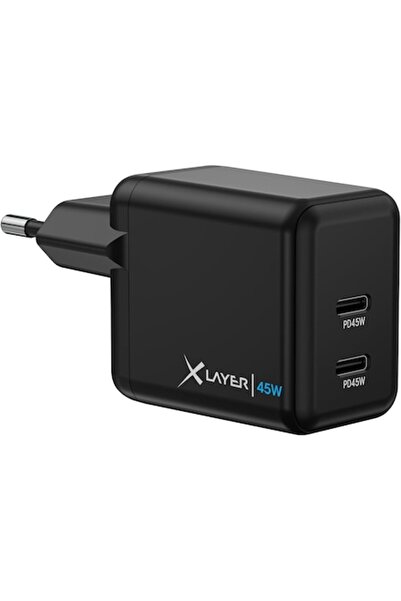 icover Incarcator priza fast charge XLayer 45W PD, USB-C la USB-C, negru