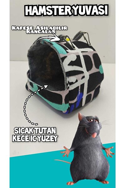 ozzipetshop Hamster Evi Yuvası Sıcak Uyku Yatağı Patentli Bakteri Tutmaz Özel...