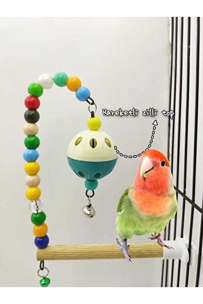 ozzipetshop Sultan Papağanı Forpus Muhabbet Kuşu Tünekli Zilli Stres Oyuncaği