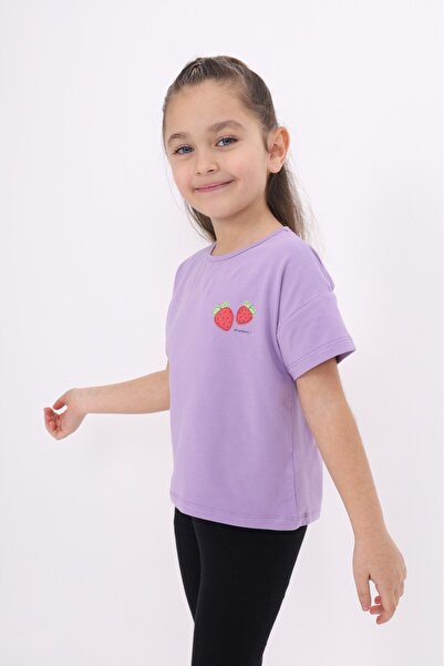 Toontoy Tricou pentru fetiță Strawberry cu imprimeu