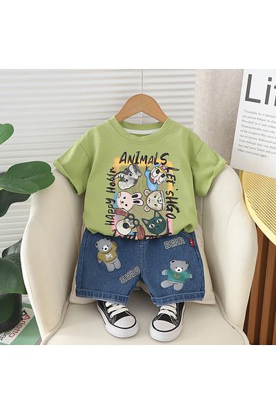 nannie Green Boys' Outfit with Animals Ivan - 3-4 years