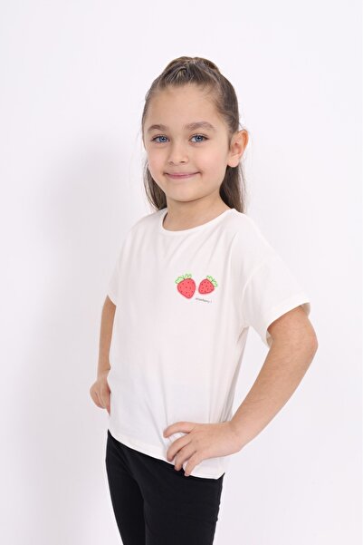 Toontoy Μπλουζάκι για κορίτσια με λαιμόκοψη φράουλα με τύπωμα