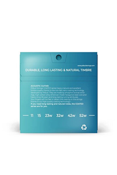 Pitbull Strings Coated Series Acoustic Guitar String Cag 11-52 El