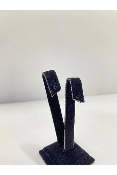 MeGass Dekor Domestic Production Suede Fabric Black Color 10 Cm Earring Display Accessory
