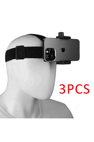 Vikefon 3PCS Black Head Mounted Overhead Recording Smartphone Stand for Outdoor Recording of Life Freeing Ha