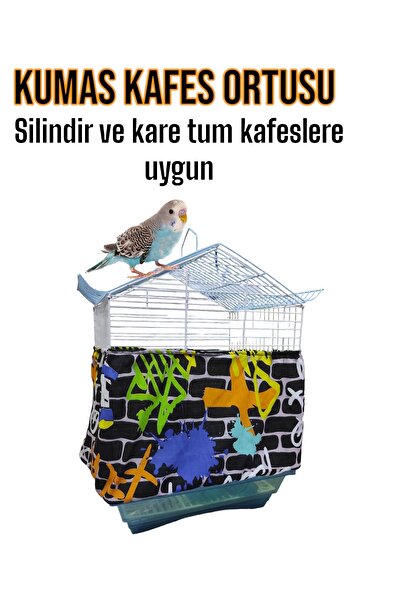 ozzipetshop Muhabbet Kuşu Kumaş Kafes Tülü Tozları Kafes İçine Hapseder