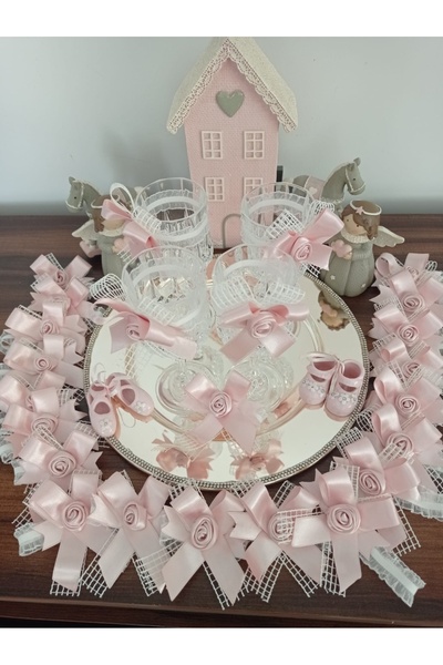 Helvacıoğlu Çikolata Lohusa Şerbet Kadehi Bardağı Dekoru Süsü, 6 Adet