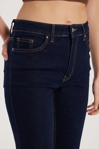 Tudors Women's Slim Fit Slim Fit Short Tube Leg Navy Blue Jean Jeans Trousers