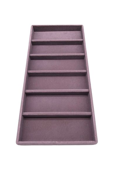 MeGass Dekor Domestic Production Lefkoşa Model Suede Fabric Lilac Color 38 cm / 19 cm Glasses Display Drawer Stand