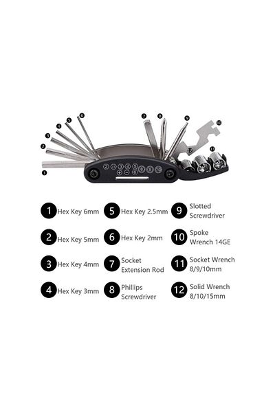 DELPI Tool Kit With Keys And Puncture Repair For Bicycle, 20 Pieces