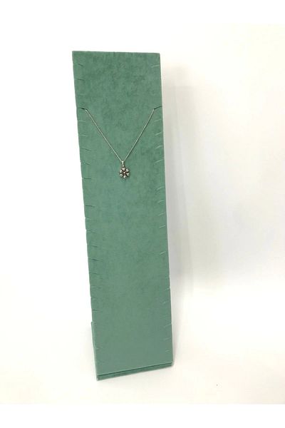 MeGass Dekor Domestic Production Moscow Model Suede Fabric Green Color 40/10 Cm Standing Jewelry Display Stand