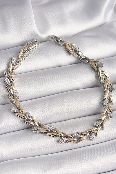 Skygo Mix Color Zircon Stone Leaf Model Vip Series Women's Bracelet - Gold Color - Tj-Bb6810