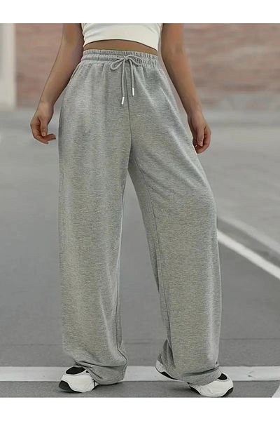 GERLAY Women's Gray Comfortable Fit Straight Leg Track Pants