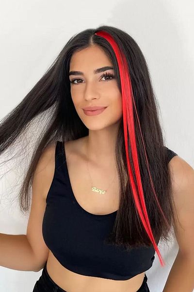 Stone Family Red Color 50 cm Side Snap Hairpiece – Easy Application