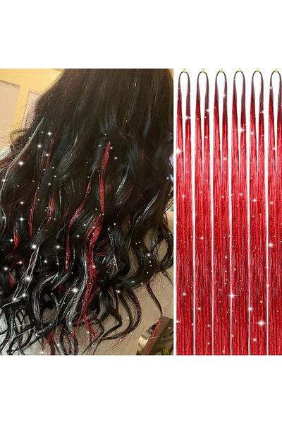 CSR AKSESUAR Tinsel Colorful Glitter Hair Accessory / Hair Sparkle Side Hairpiece