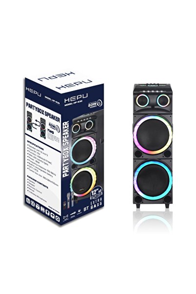 Boomboxtr Hepu hp 930 Taşınabilir Şarjlı Ahşap Kasa Bluetooth Parti Hoparlörü...