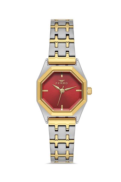 FERRO Yellow and Silver Steel Cord Women Wrist Watch Fl43019A-D8