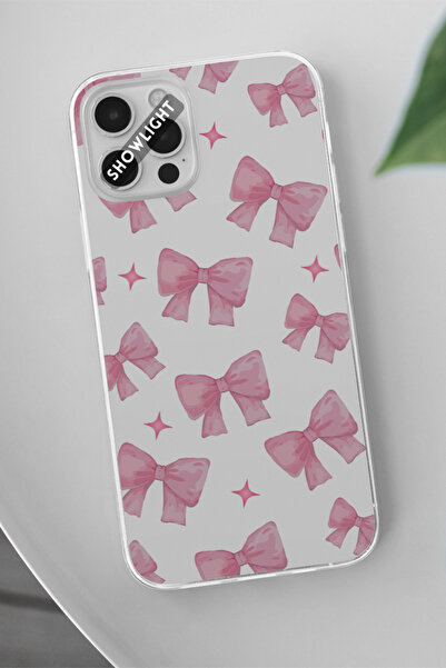 SHOWLIGHT Omix X5 Uyumlu Pembe Fiyonk Tasarımlı Şeffaf Telefon Kılıfı