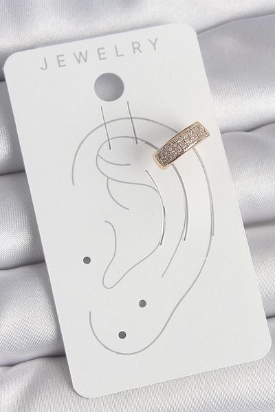 adshome Brass Gold Color Zircon Stone Women's Cartilage Earrings
