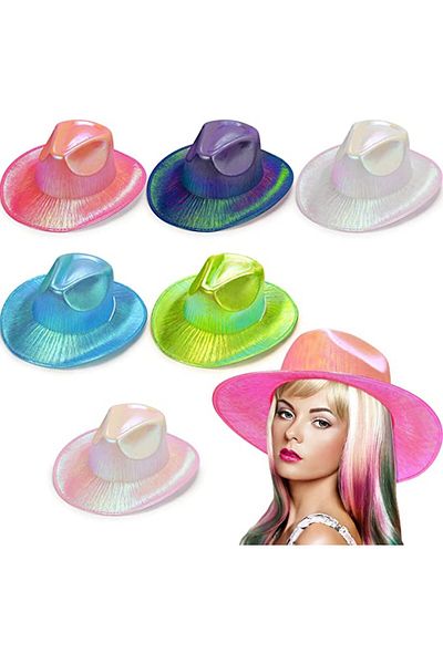 swilex Sparkly cowboy hat hologram party cowboy hat adult