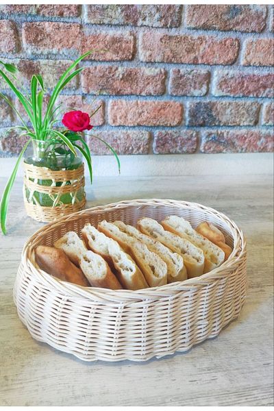 Şania Natural Rattan Bamboo Bread Basket
