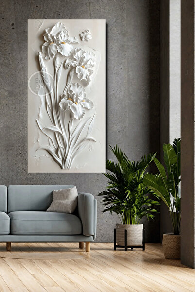 EMİLART Minimalist Iris Çiçeği Kanvas Tablo Duvar Sanatı