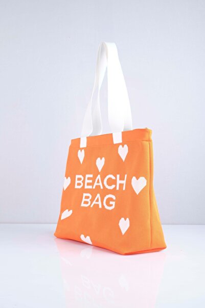 Sebir Moda Пляжна сумка з трикотажу з серцевим візерунком