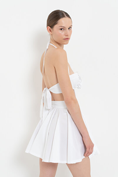Kikiriki White Mini Flared Skirt