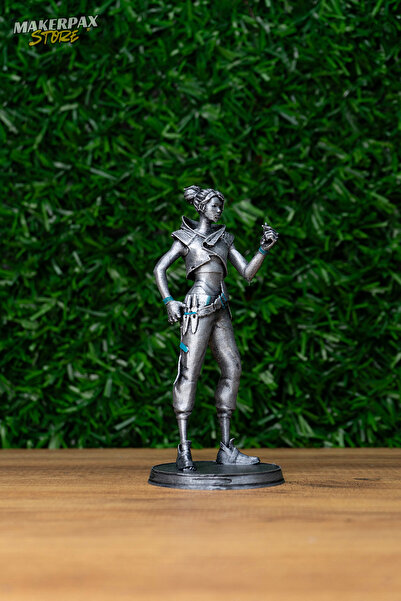 Makerpax Valorant Jett Figür, Valorant Jett Figürü Metalik Eskitme