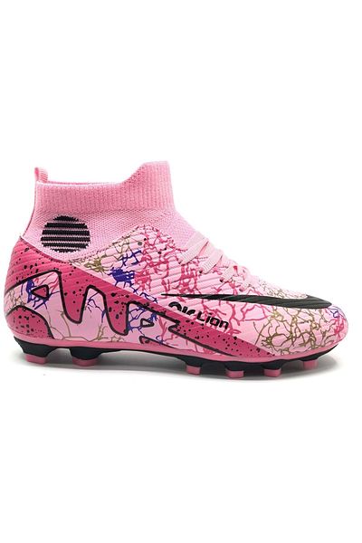 Kocamanlar Ayakkabı Lion 501 Professional Sock Cleat Shoes Men's Football Boots Pink