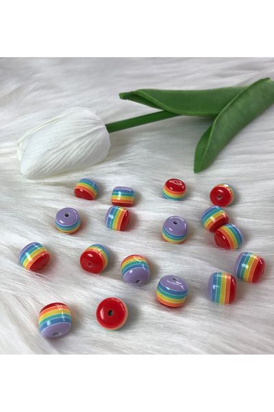 BRAVE TEKSTİL ÜRÜNLERİ Κουμπί μονής τρύπας Rainbow Model (16 μήκος) 10mm-20 Τεμάχια