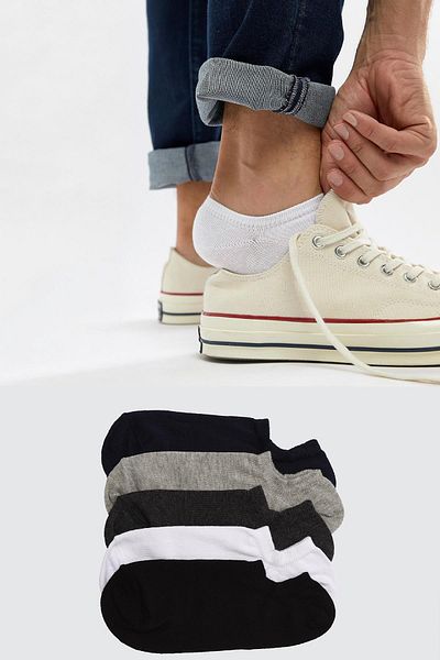 Trick or Treat Pack of 5 80% Cotton Invisible Oversize Sneakers Men Women Unisex Socks @Invizo